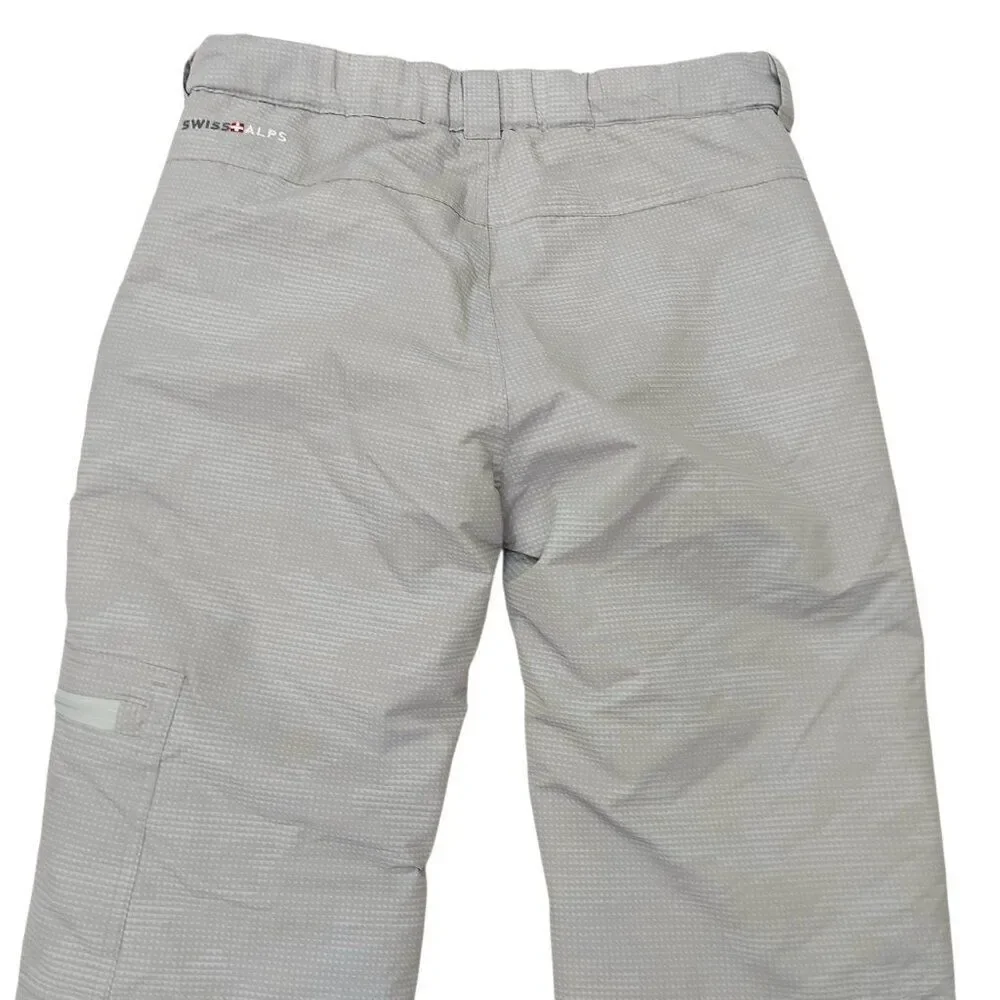 Swiss ALPS Cargo Snow Pants Youth Large 14/16 Gray Insulated Ankle Zip Winter